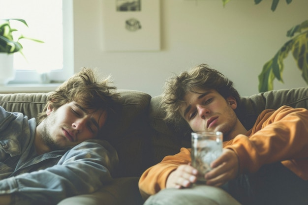 Free photo portrait of teenager suffering from hangover