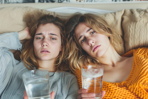 Free photo portrait of teenager suffering from hangover