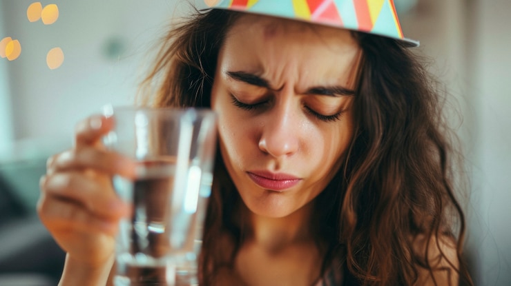 Free Photo portrait of teenager suffering from hangover