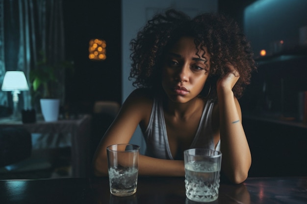 Foto gratuita ritratto di un adolescente che soffre di sbornia