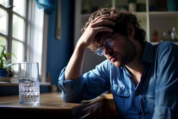 Free photo portrait of teenager suffering from hangover