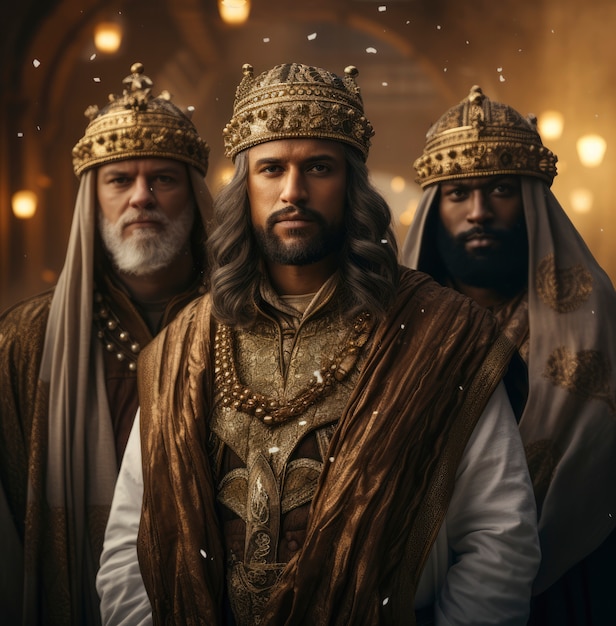 Free photo portrait of the three wise men