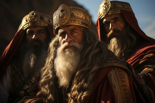 Free photo portrait of the three wise men