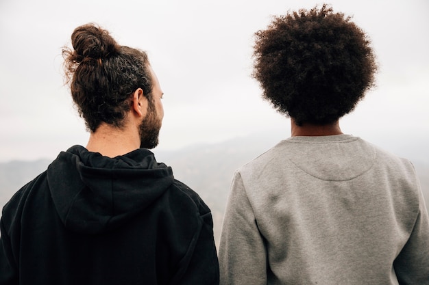 Portrait of two male hiker