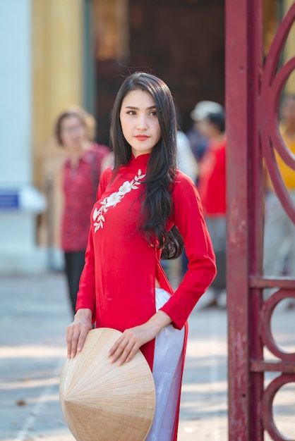 red dress portrait