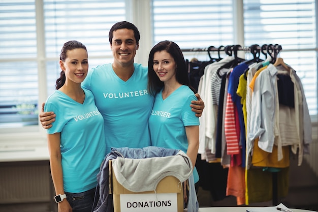 Portrait of volunteers in workshop