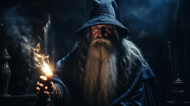portrait of wizard during medieval times