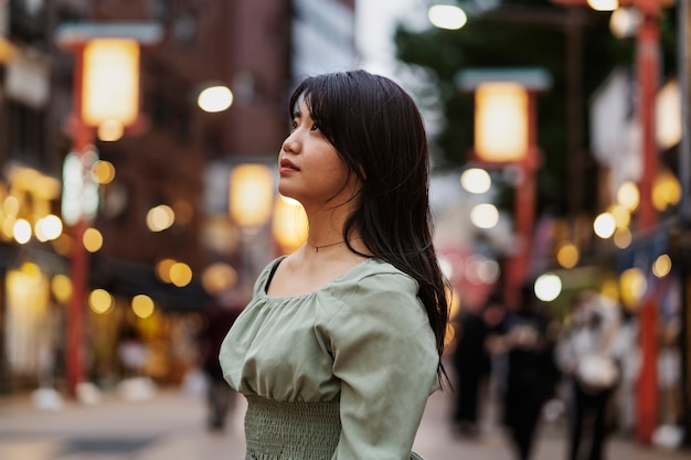 Portrait of woman in the city