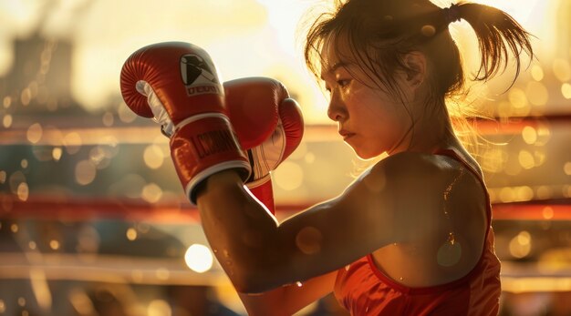 Portrait of woman competing in the olympic games championship