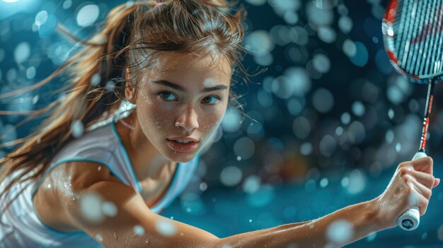 Foto gratuita ritratto di una donna che gareggia al campionato dei giochi olimpici