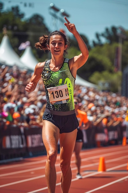 Free photo portrait of woman competing in the olympic games