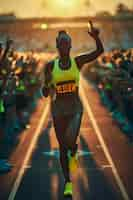 Free photo portrait of woman competing in the olympic games