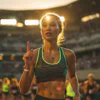 Free photo portrait of woman competing in the olympic games