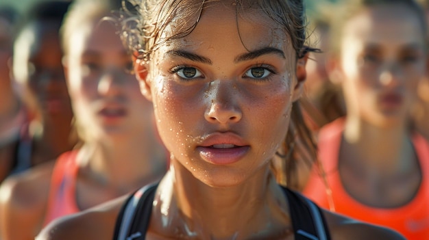 Foto gratuita ritratto di una donna che gareggia ai giochi olimpici