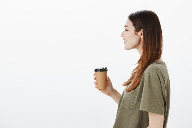 Portrait of a woman in a dark green Tshirt