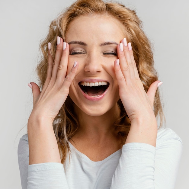 Portrait woman laughing