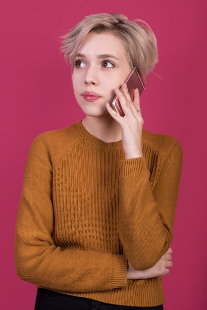 Portrait of woman making phone call