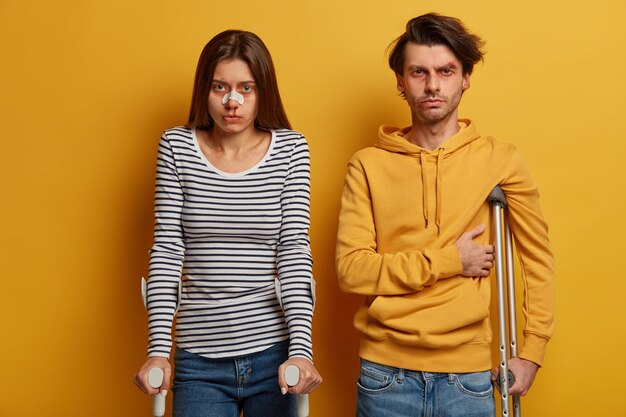 Portrait of woman and man teenage drivers have no experience