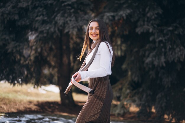 Portrait of a woman outside in park