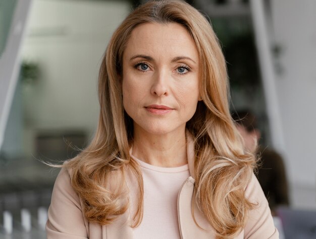 Portrait of woman posing at work