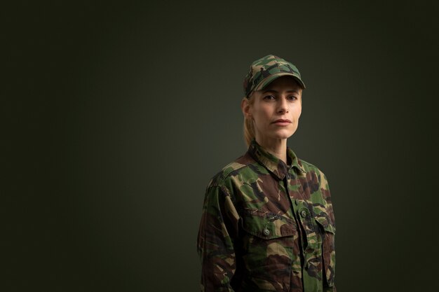 Portrait of woman ready for duty