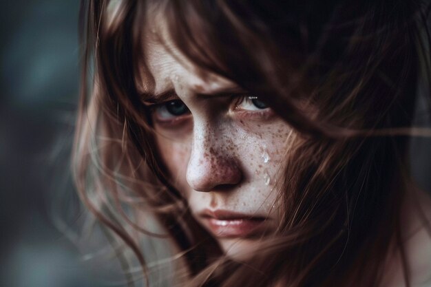 portrait of woman showing strong emotions representing mental health