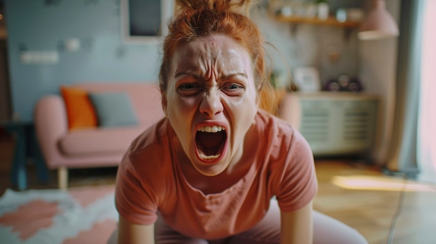 portrait of woman showing strong emotions representing mental health