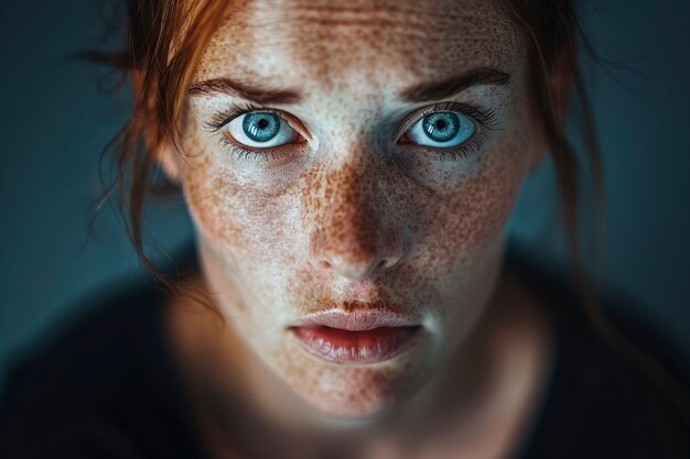 精神的健康を象徴する強い感情を示す女性の肖像画