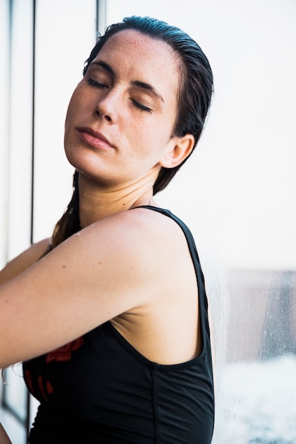 Portrait of woman in spa