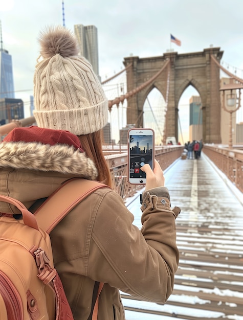 Portrait of woman during vacation visiting locations around the world