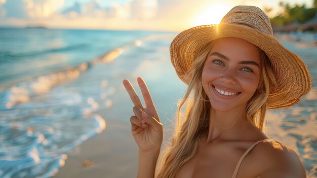 Portrait of woman during vacation visiting locations around the world