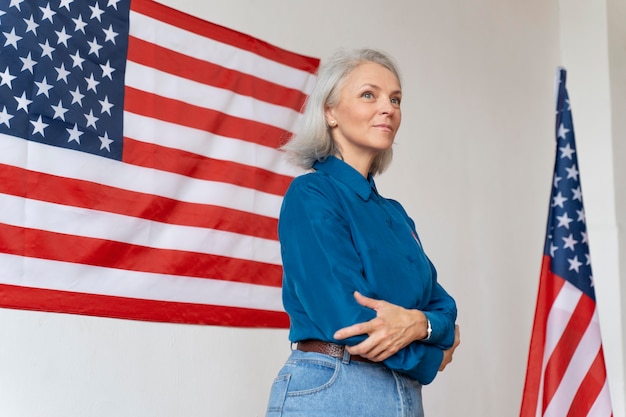 Portrait of woman on voter registration day