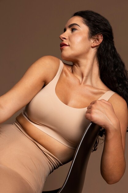 Portrait of woman wearing shapewear