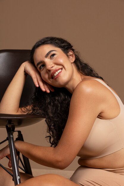 portrait of woman wearing shapewear
