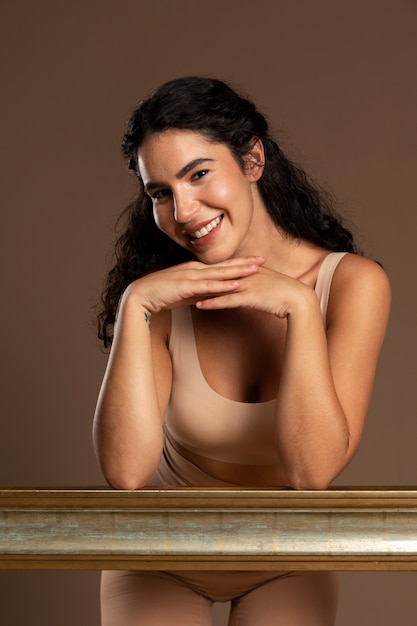 Free Photo  Portrait of woman wearing shapewear