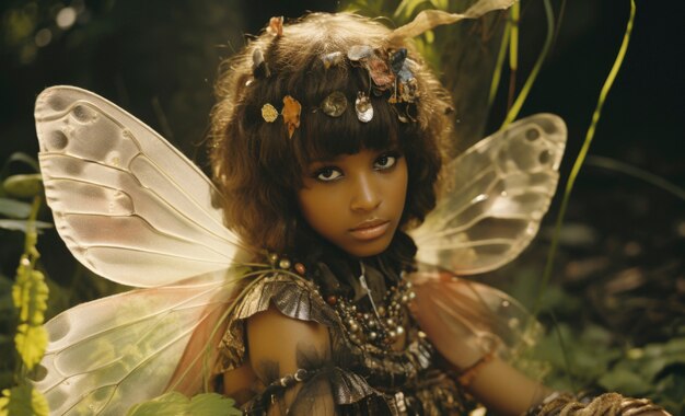 Portrait of woman with fairycore aesthetic