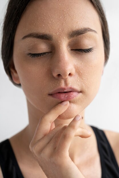 Portrait of woman with hydrated skin