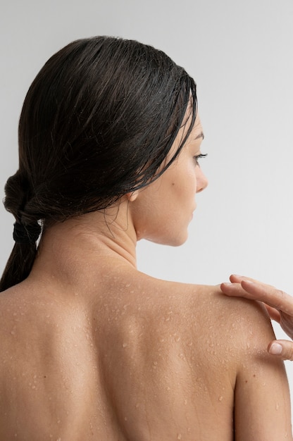 Portrait of woman with hydrated skin