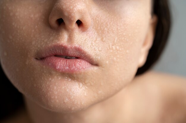 Portrait of woman with hydrated skin