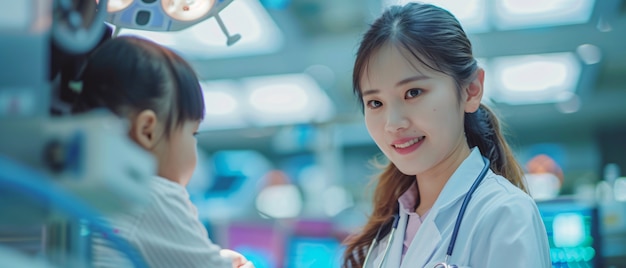 Free photo portrait of woman working in the healthcare system as a pediatrician