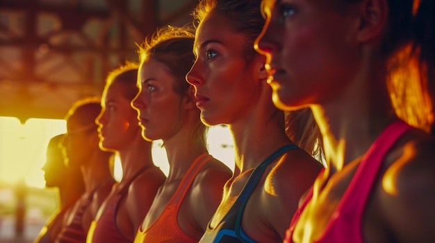 Free photo portrait of women competing in the olympic games