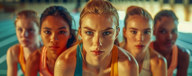 Free photo portrait of women competing in the olympic games