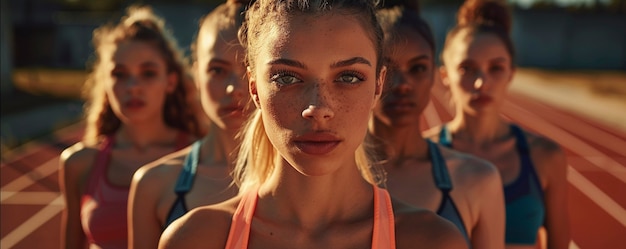 Free photo portrait of women competing in the olympic games