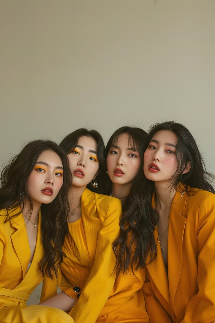 무료 Photo 노란색 옷을 입은 여성들의 초상화