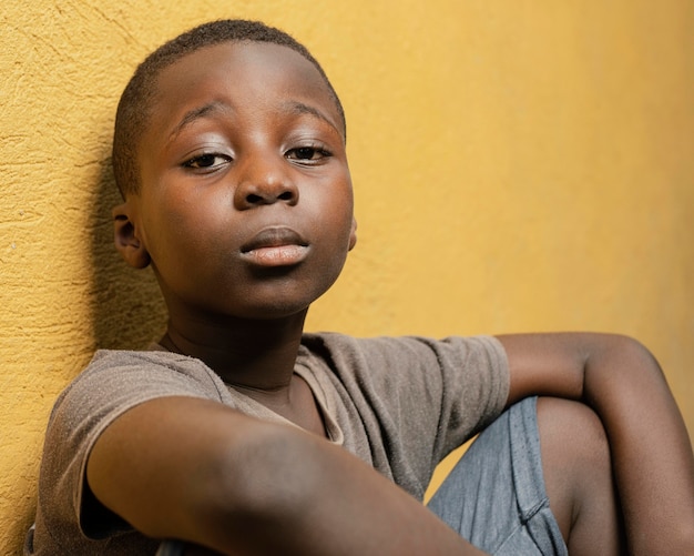 Free photo portrait young african boy