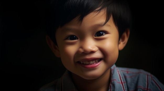 Free photo portrait of young asian boy smiling