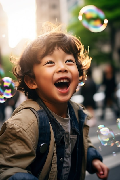 Portrait of young asian boy