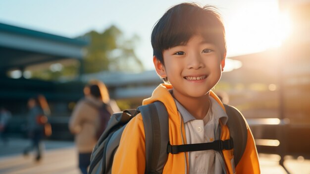 Portrait of young asian boy