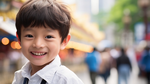 Free photo portrait of young asian boy