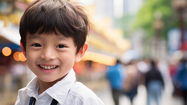 アジアの若い男の子の肖像画